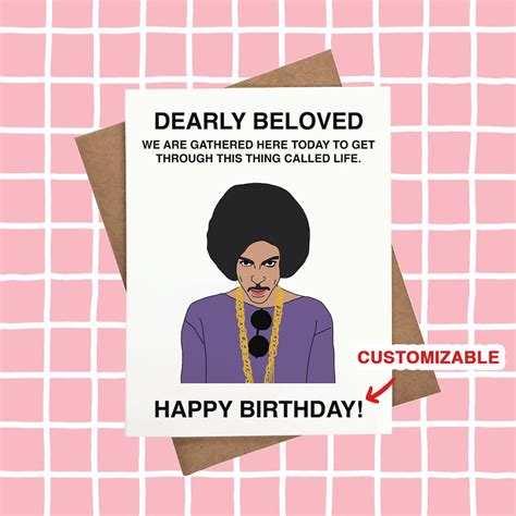 Prince Card Prince Birthday Card Dearly Beloved - Etsy