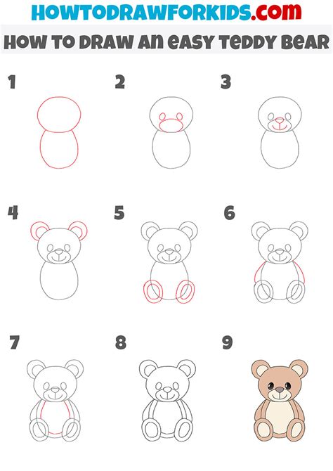 How to Draw an Easy Teddy Bear - Easy Drawing Tutorial For Kids