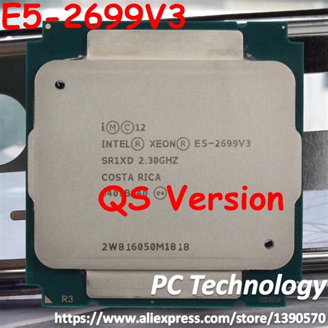 Original Intel Xeon Processor QS Version E5 2699V3 CPU 2.30GHz 45MB ...