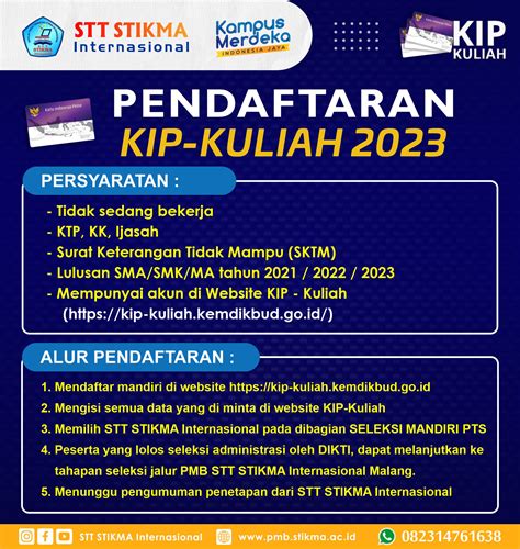 Pendaftaran Mahasiswa Baru – JALUR KIP KULIAH 2023 – STT STIKMA ...