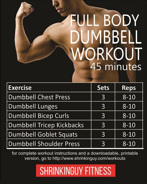 45 Minute Full Body Dumbbell Workout for Beginners | Full body dumbbell ...