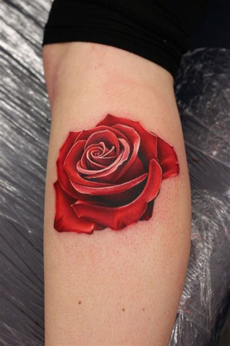 Realistic Red Rose Tattoo | Best tattoo design ideas