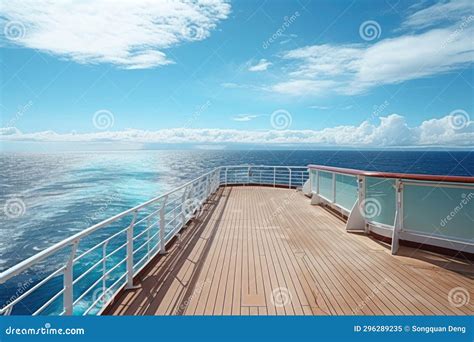 Luxury Cruise Ship Deck View in Sea. Vacation Travel Concept Stock ...