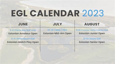 Venues of EGL competitions in 2023 | Eesti Golfiportaal