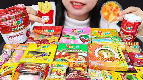 ASMR YUPI GUMMY JELLY CANDY 🍕 PIZZA, BURGER, FRIES, NOODLES, SANDWICH ...