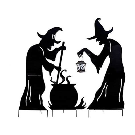 Buy Large Witch Silhouettes with Cauldron Outdoor Halloween Decoration ...