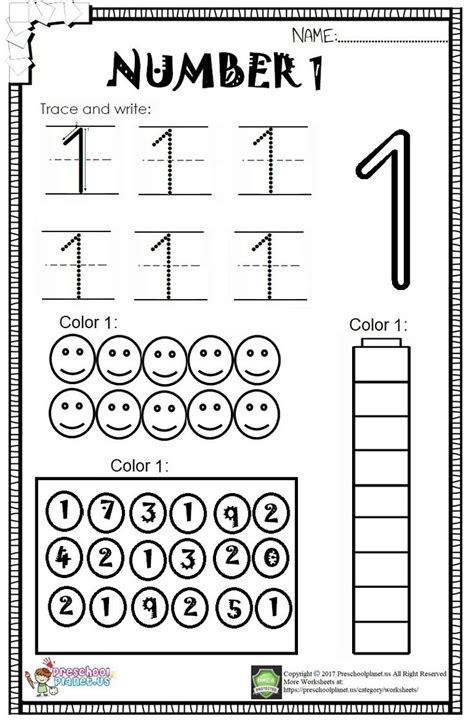 Number 1 Worksheet For Kids 105