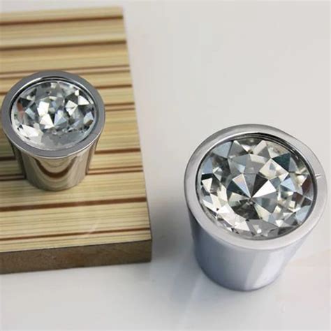 Single K9 Crystal & Zinc Alloy Furniture Bright Chrome& Clear Crystal ...