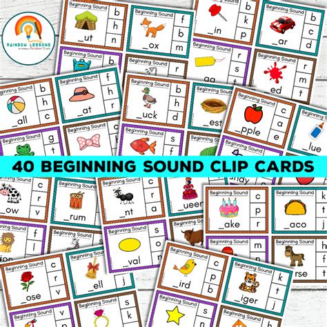 Beginning Middle and End | Beginning Middle Ending Sound Clip Cards ...