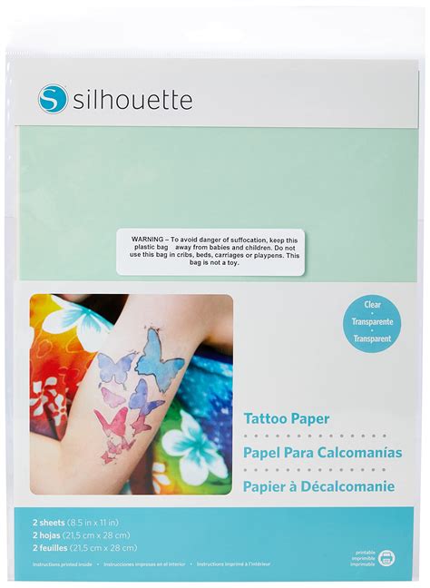 Buy Silhouette America MEDIA-TATTOO Temp Tattoo Paper, 8.5x11 Inches ...