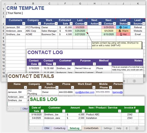 Microsoft Excel Crm Template