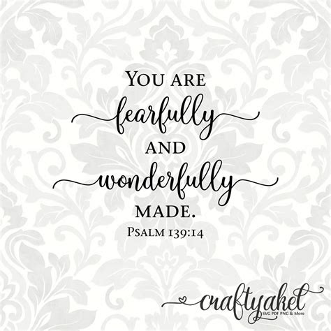 You are fearfully and wonderfully made Psalm 139:14 SVG PDF | Etsy