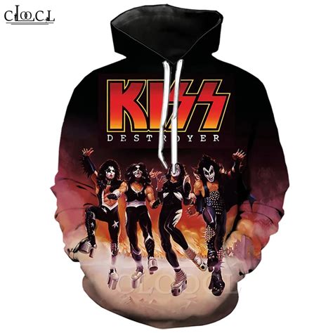 Rock Band Kiss Sweatshirt | Rhe Kiss Rock Band Hoodie | Kiss Rock Band ...