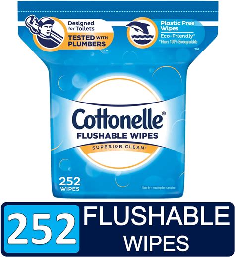 Cottonelle FreshCare Flushable Wet Wipes Resealable Refill Pack, 252 ...