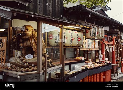 Souvenirs for sale at the Fushimi Inari-taisha shrine in Japan Stock ...