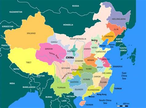 Map of China provinces - China map with provinces (Eastern Asia - Asia)