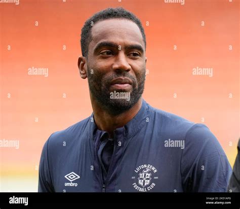 Cameron Jerome #35 of Luton Town inspects the pitch before the Sky Bet ...