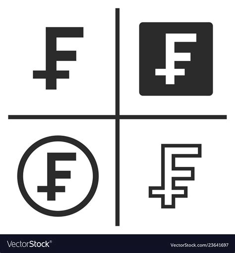 Franc currency symbol set Royalty Free Vector Image