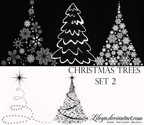 Christmas Tree brushes Set 2 - Nature Photoshop Brushes | BrushLovers.com