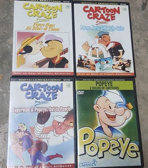 Lot of 4 Popeye the Sailor Man Cartoons DVD Olive Oil | DVDs & Movies ...