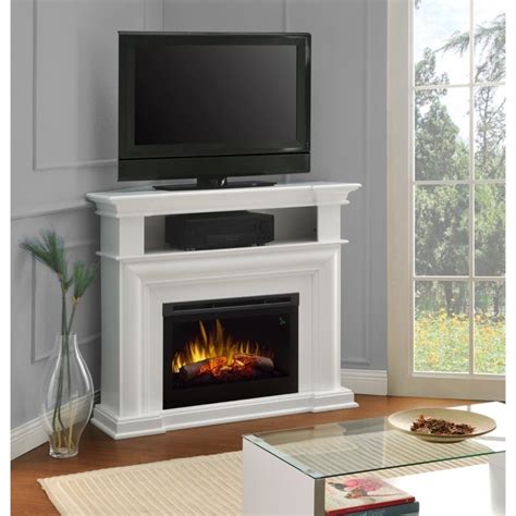 Dimplex Colleen Corner TV Stand with Electric Fireplace in White ...