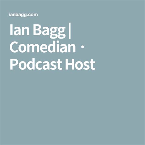 Ian Bagg | Comedian · Podcast Host | Comedians, Podcasts, Baggs