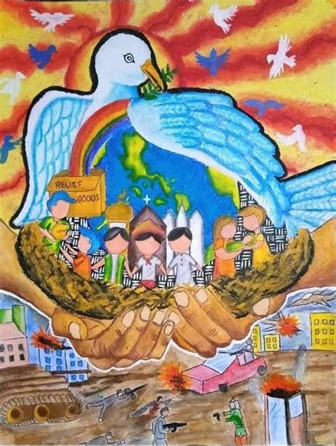 Pagkakaisa Poster: Drawing of Hands Holding Peace Sign