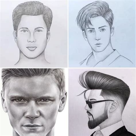 25 Easy Male Face Drawing Ideas - How to Draw