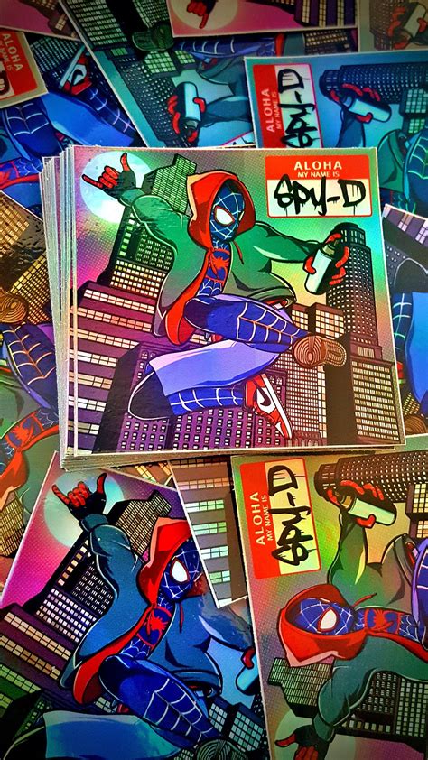 Spider Man / Miles Morales Graffiti Street Art Holographic Sticker - Etsy