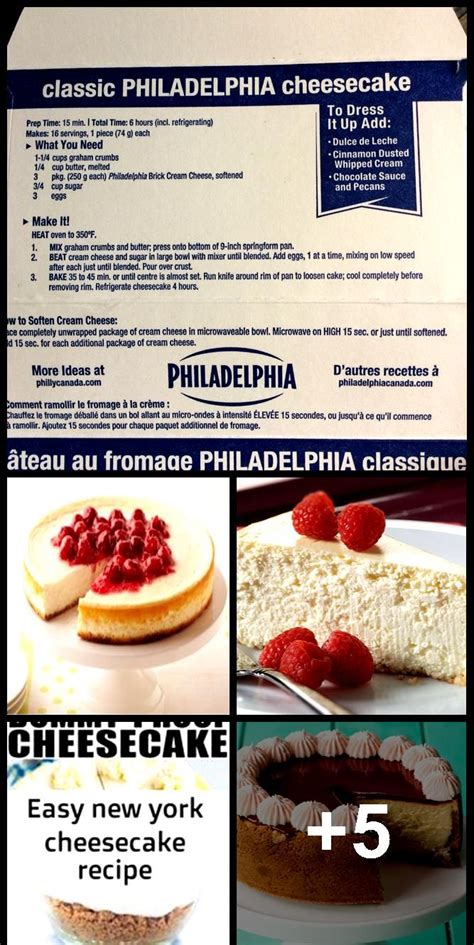 Classic Philadelphia Cheesecake recipe on Philadelphia cream cheese box ...