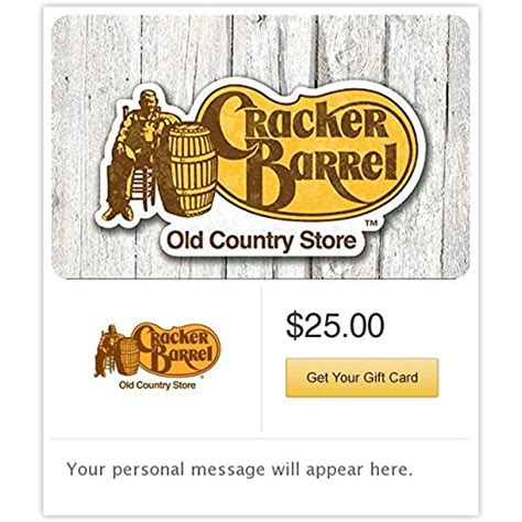 an old country store gift card with the backer borrel logo on it