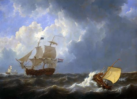 File:Schepen op onstuimige zee - Ships on a rough sea (Johannes ...