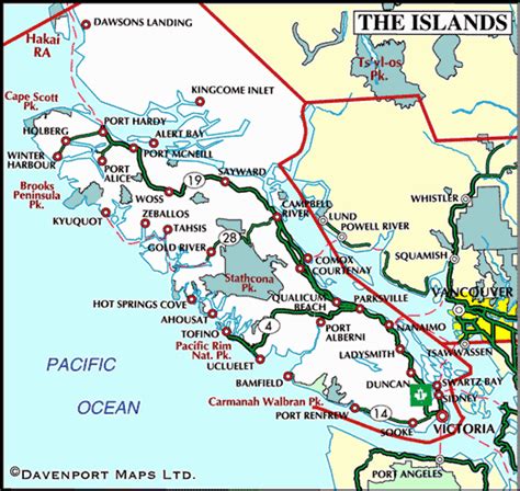 Map of Vancouver Island – British Columbia Travel and Adventure Vacations