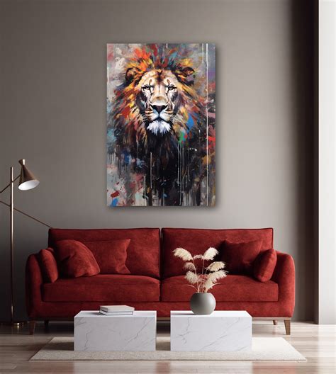 Lion Wall Art Abstract Lion Head Painting Canvas Prints - Etsy