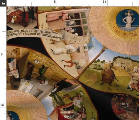 Hieronymus Bosch- The Seven Deadly Sins Fabric | Spoonflower