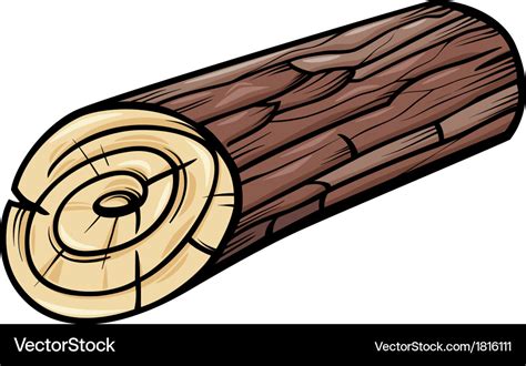 Wooden log or stump cartoon clip art Royalty Free Vector