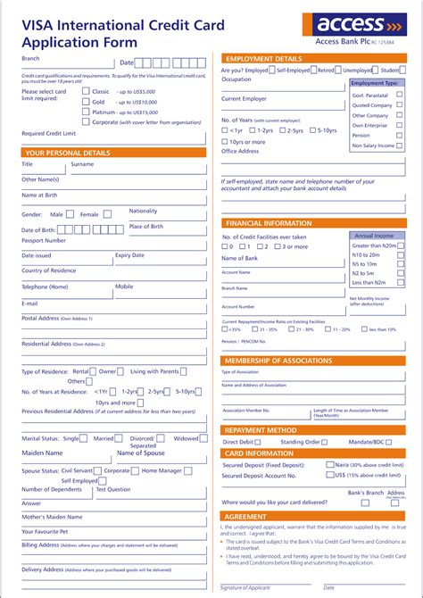 Visa Credit Card Application Form in 2013 | What News 2 Day...???