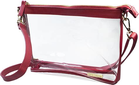 Amazon.com : Capri Designs Clear Crossbody Bag, Transparent Stadium ...