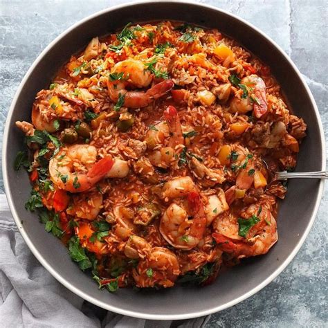 I threw together a yummy Brown Rice Chicken & Shrimp Jambalaya for # ...