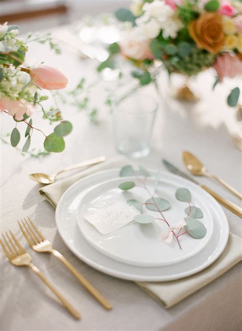 Place Setting with Gold Flatware - Elizabeth Anne Designs: The Wedding Blog