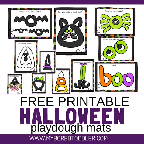 free printable halloween playdough mats - My Bored Toddler