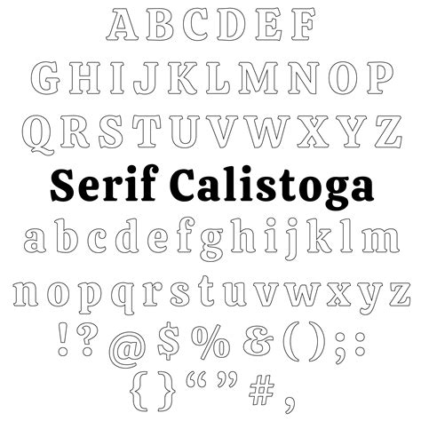 Serif Calistoga Font Printable DIY Paper Letters Outlines | Etsy