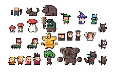 16x16 Enchanted Forest Characters by Superdark | Pixel art characters ...