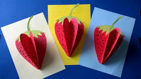 Strawberry paper craft | Paper crafts, Easy preschool crafts, Crafts