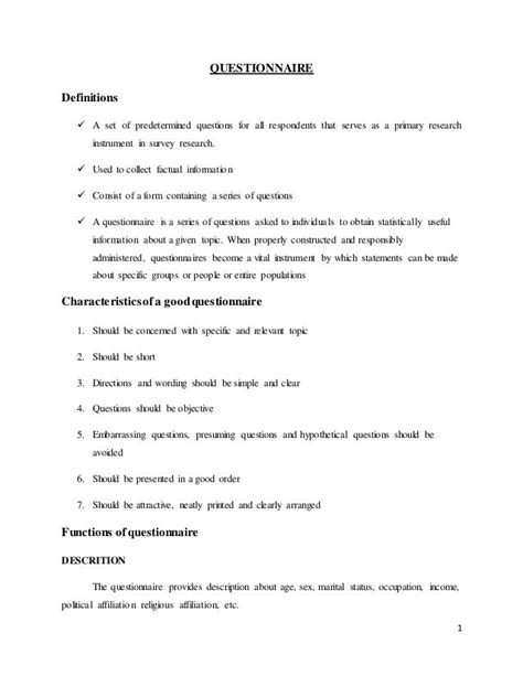 Primary Research Questionnaire — 10 Advantages and Disadvantages of ...