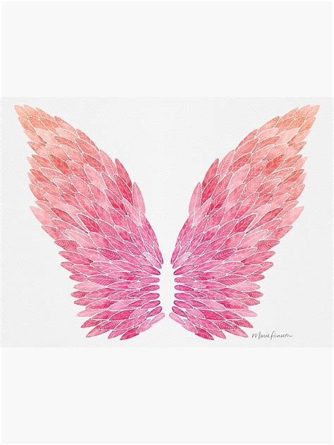 Pink Angel Wings Watercolor Illustration