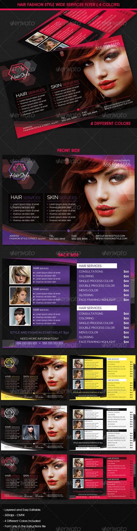 Hair Salon Fashion Style Services Wide Flyer | Salon style, Beauty ...