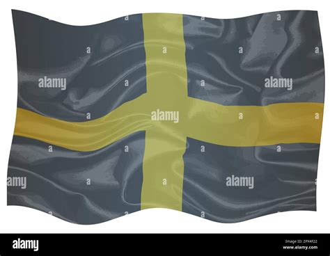 A silk flag of Saint David of Wales a black background with a yellow ...