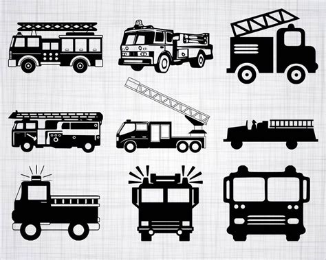 Free Fire Truck Svg Silhouette 779 SVG PNG EPS DXF File - Free Cut SVG ...