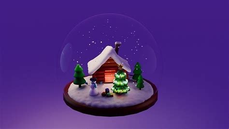 Animated Christmas Snow Globe free 3D model animated | CGTrader